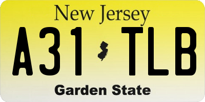NJ license plate A31TLB