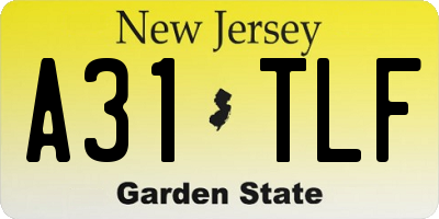 NJ license plate A31TLF
