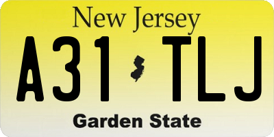 NJ license plate A31TLJ
