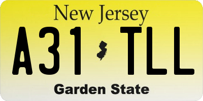 NJ license plate A31TLL