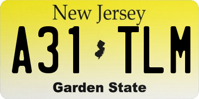 NJ license plate A31TLM
