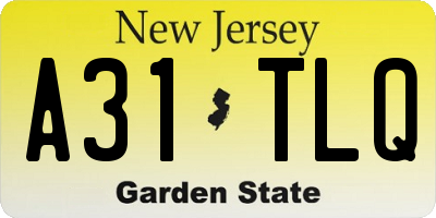 NJ license plate A31TLQ
