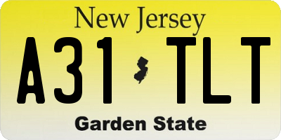 NJ license plate A31TLT