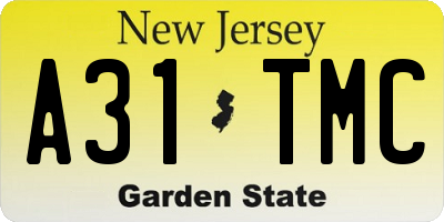 NJ license plate A31TMC