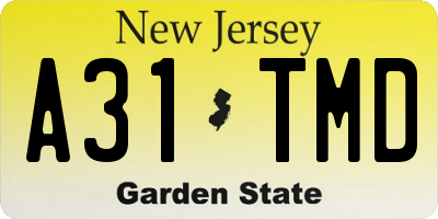 NJ license plate A31TMD