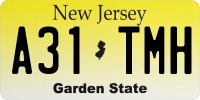 NJ license plate A31TMH