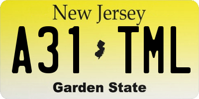 NJ license plate A31TML