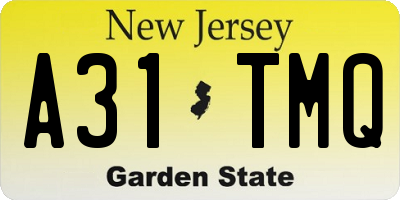 NJ license plate A31TMQ