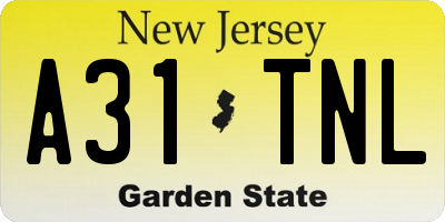 NJ license plate A31TNL