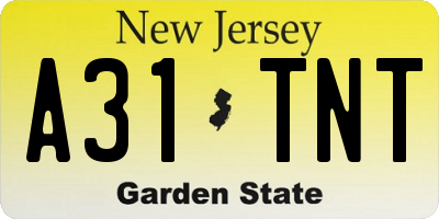 NJ license plate A31TNT