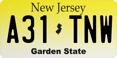 NJ license plate A31TNW