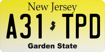 NJ license plate A31TPD