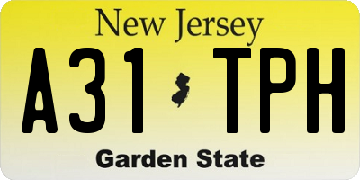 NJ license plate A31TPH