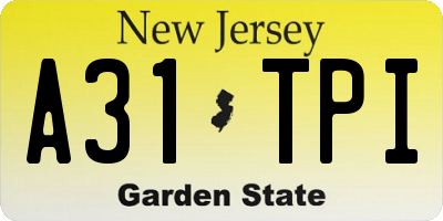 NJ license plate A31TPI