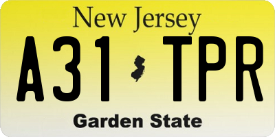 NJ license plate A31TPR