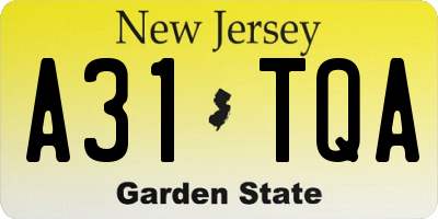 NJ license plate A31TQA