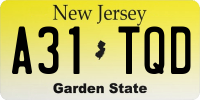 NJ license plate A31TQD