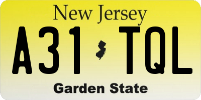 NJ license plate A31TQL