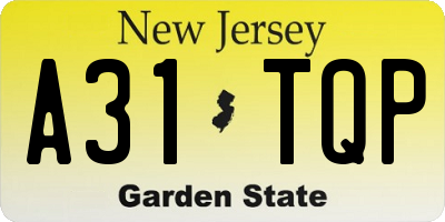 NJ license plate A31TQP