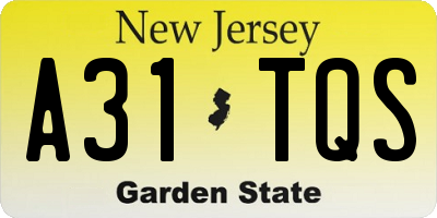 NJ license plate A31TQS
