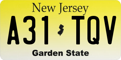 NJ license plate A31TQV