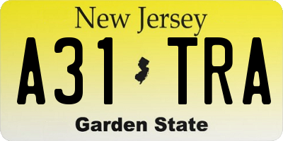NJ license plate A31TRA