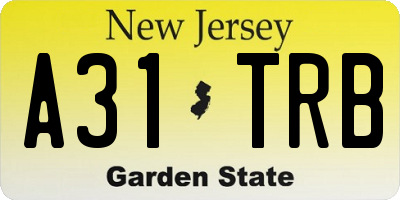 NJ license plate A31TRB