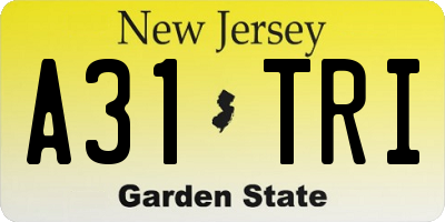 NJ license plate A31TRI