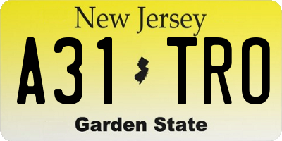NJ license plate A31TRO