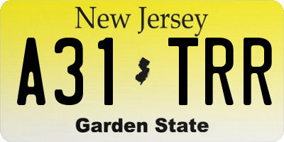 NJ license plate A31TRR