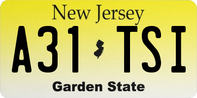 NJ license plate A31TSI