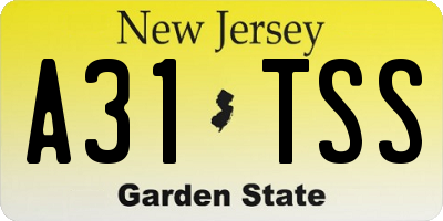 NJ license plate A31TSS