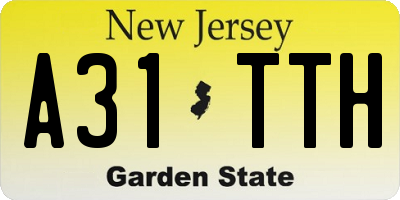 NJ license plate A31TTH