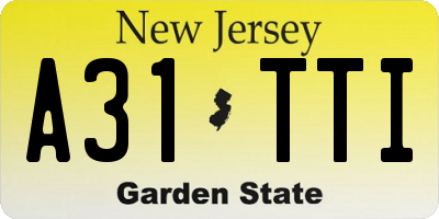 NJ license plate A31TTI