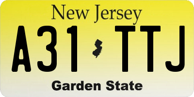 NJ license plate A31TTJ