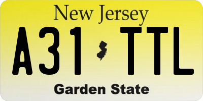 NJ license plate A31TTL