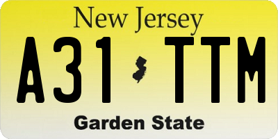 NJ license plate A31TTM