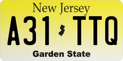 NJ license plate A31TTQ