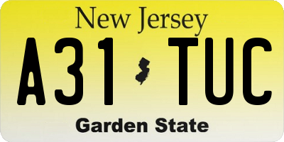 NJ license plate A31TUC
