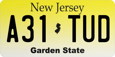 NJ license plate A31TUD
