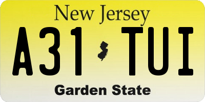 NJ license plate A31TUI