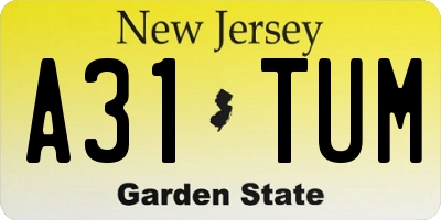NJ license plate A31TUM
