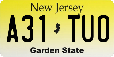 NJ license plate A31TUO