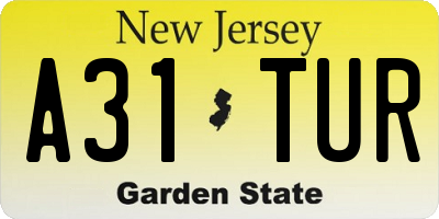 NJ license plate A31TUR