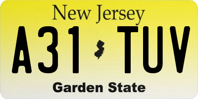 NJ license plate A31TUV