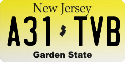 NJ license plate A31TVB