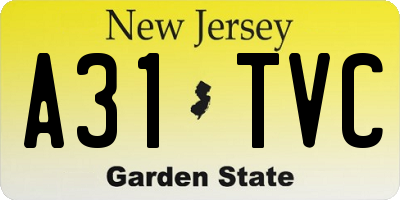 NJ license plate A31TVC