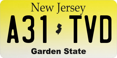 NJ license plate A31TVD