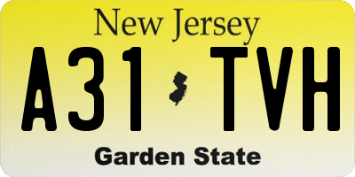 NJ license plate A31TVH