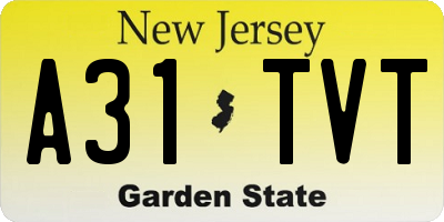 NJ license plate A31TVT